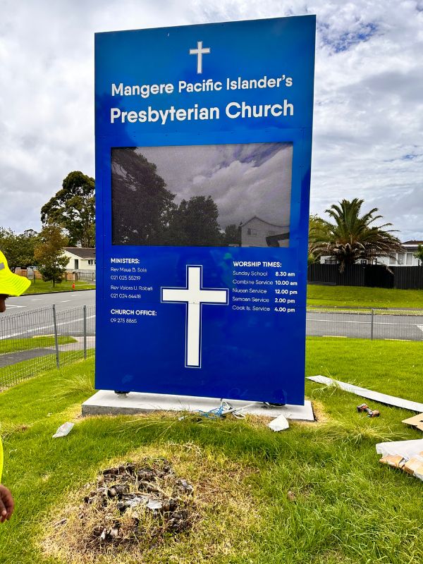 Modern Church LED Sign Installation for Mangere Pacific Islands Presbyterian Church